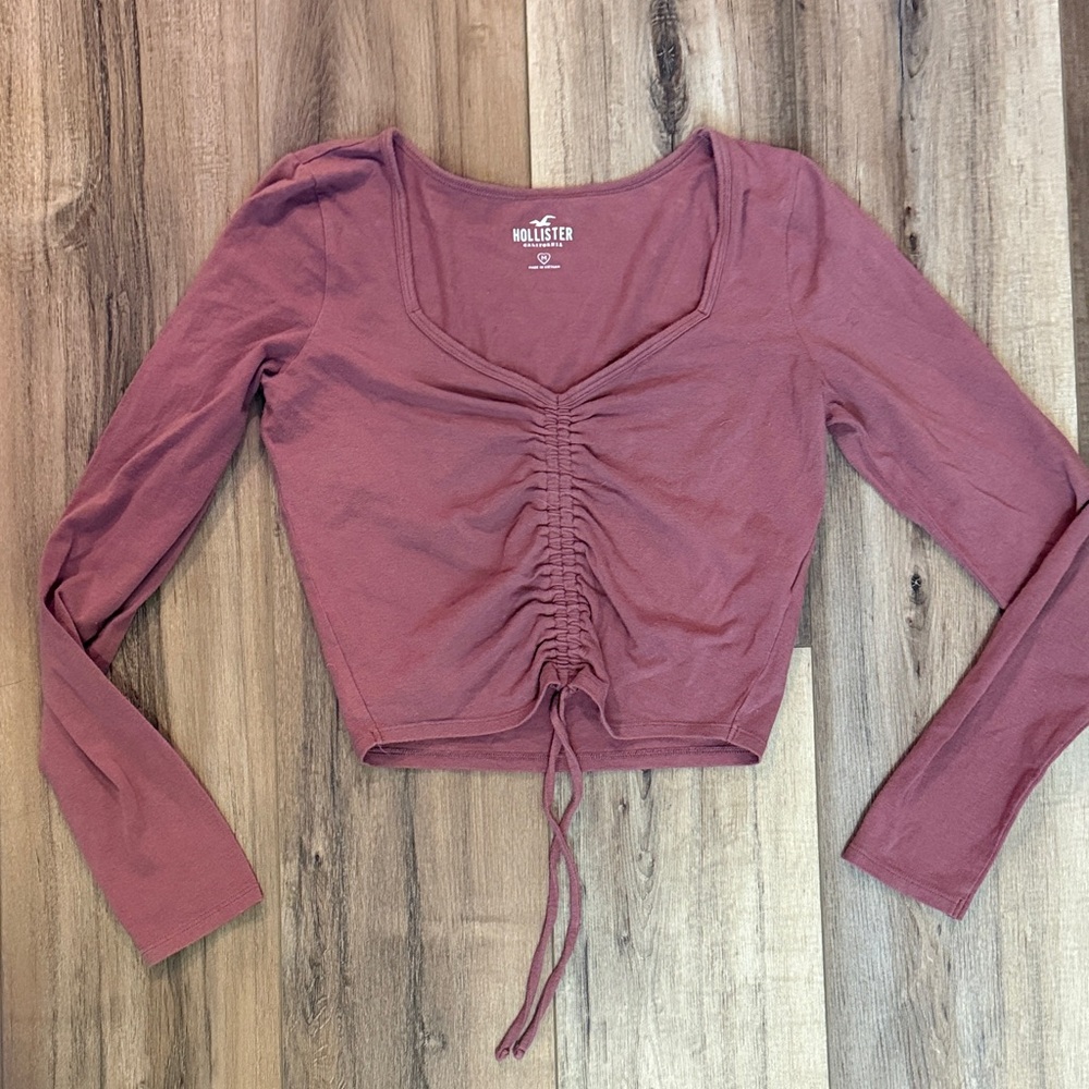 Hollister Women's Ruched Purple Crop Top size medium